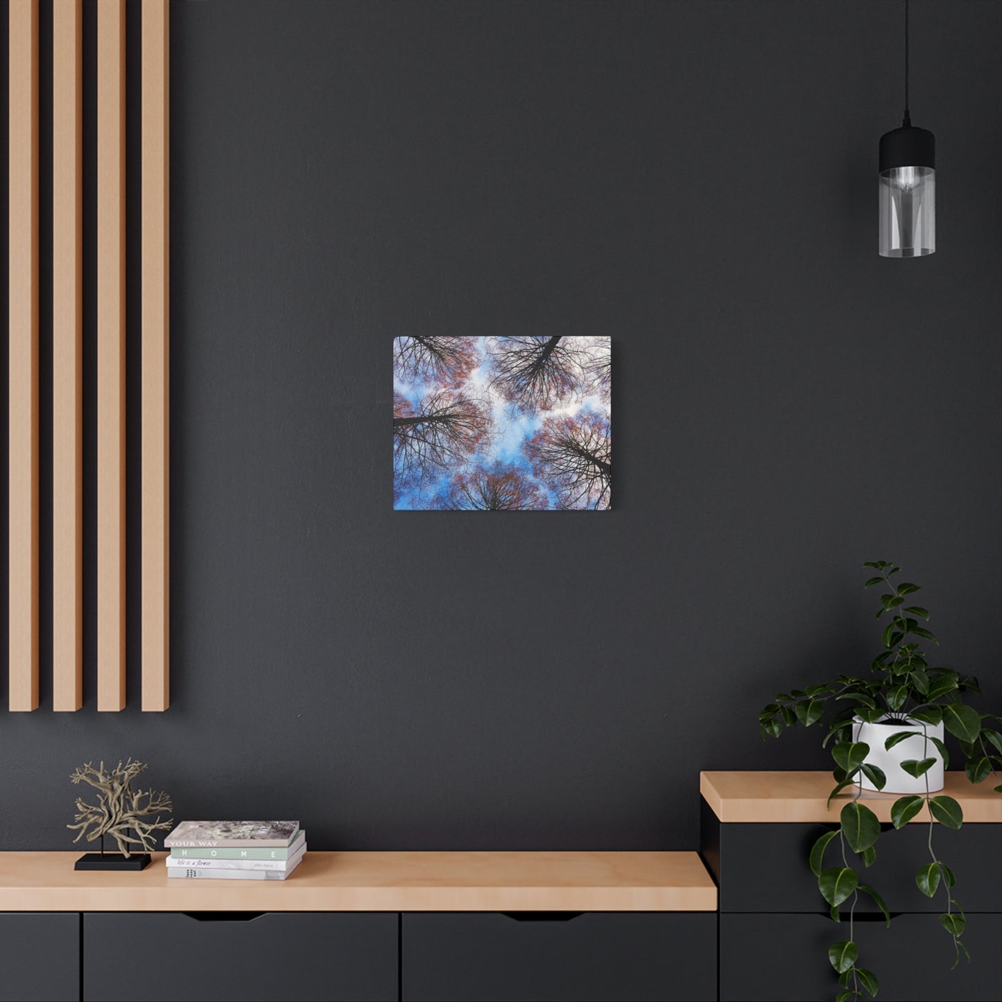Canopy Sky Canvas Print — Winter Tree Tops Wall Art