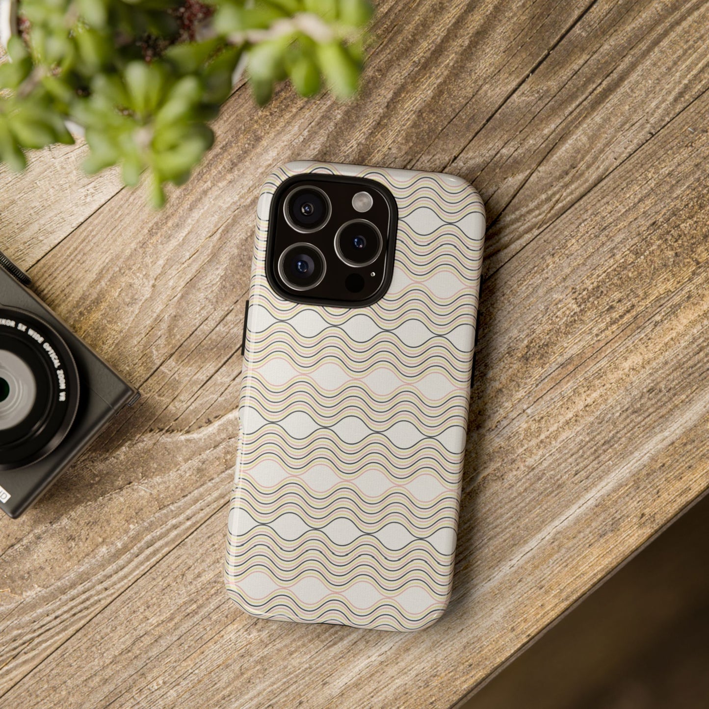 Stylish Phone Case for Tough Protection, Wavy Design, Chic Accessory, Gift for Her, Trendy Tech, Holiday Gift Idea