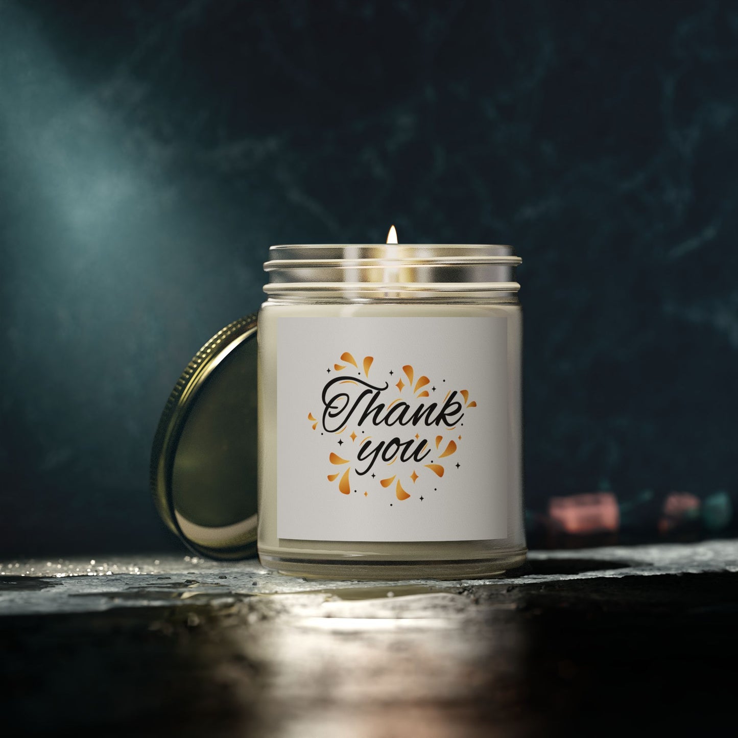 Thank You Scented Candle - Coconut Apricot Wax Gift, Birthday Present, Relaxation, Home Decor, Aromatherapy