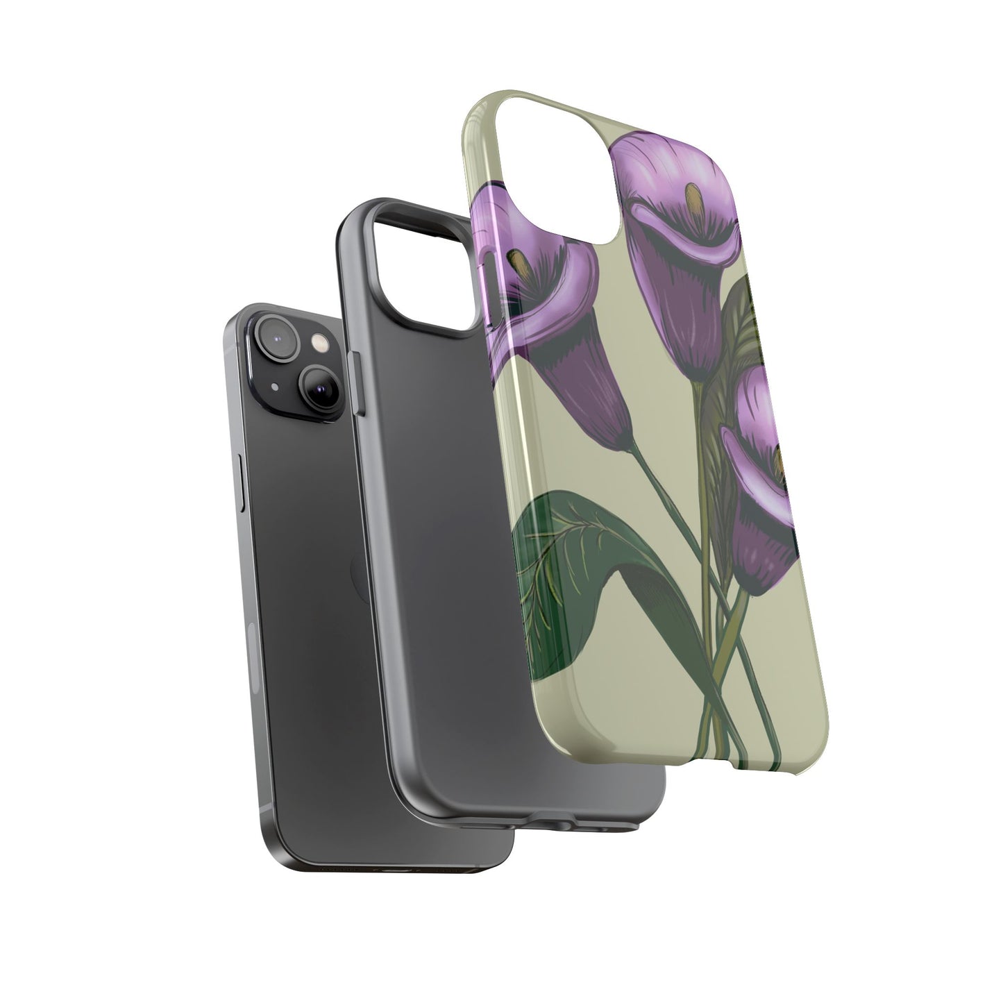 Floral Phone Case - Tough Cases, Purple Flower Design, Cell Phone Accessories, Gift for Her, Nature Lover Essentials