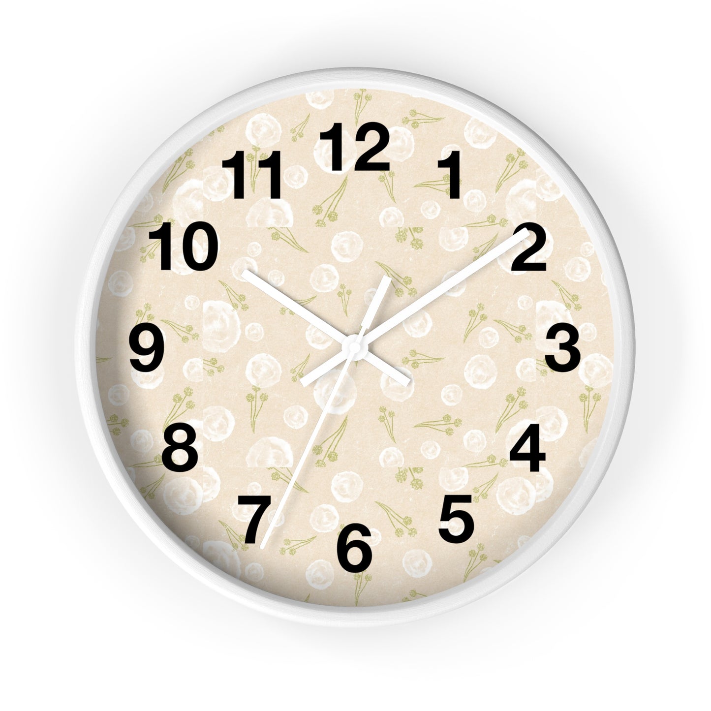 Chic Floral Wall Clock, Home Decor, Modern Design, Gift for Her, Wall Art, Boho Style, Timepiece