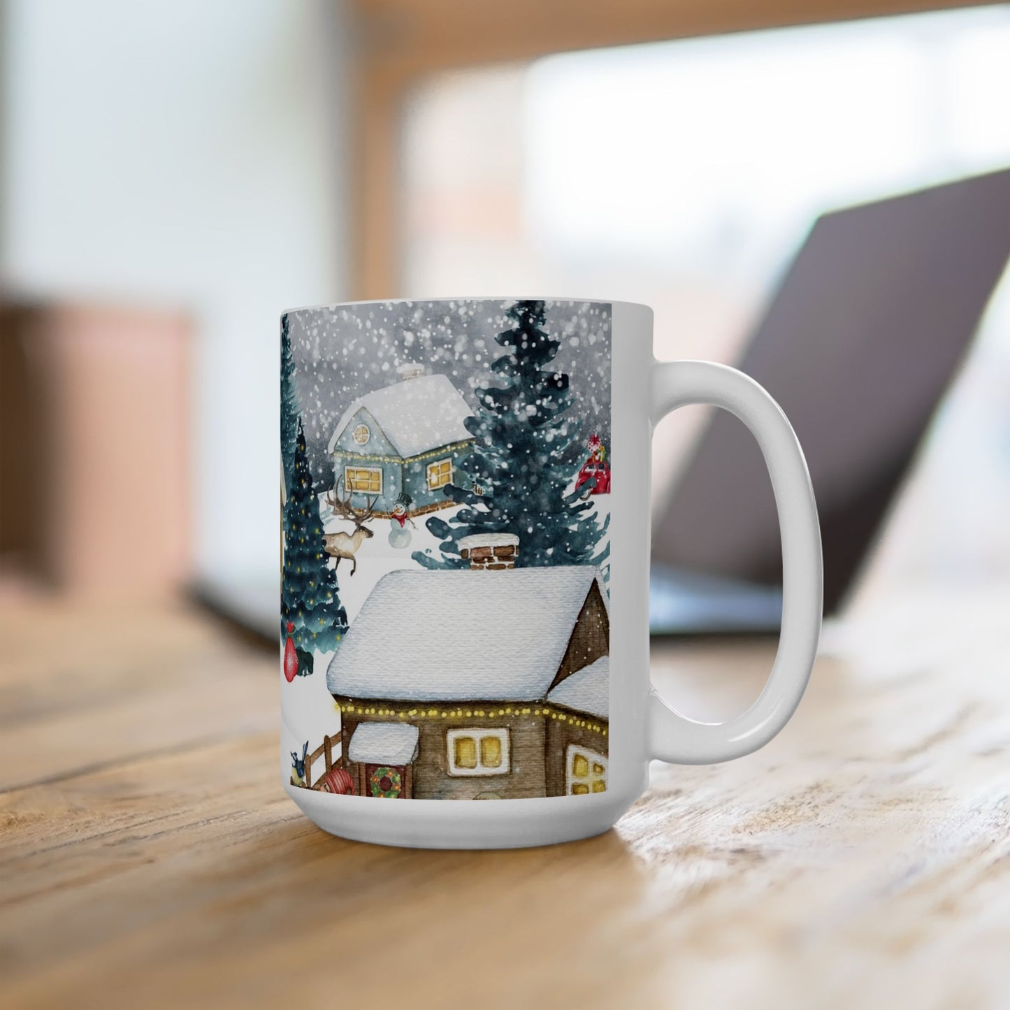 Winter Wonderland Ceramic Mug - Cozy Hot Chocolate Cup, Holiday Gift, Christmas Decor, Seasonal Kitchenware, Snowy Scene
