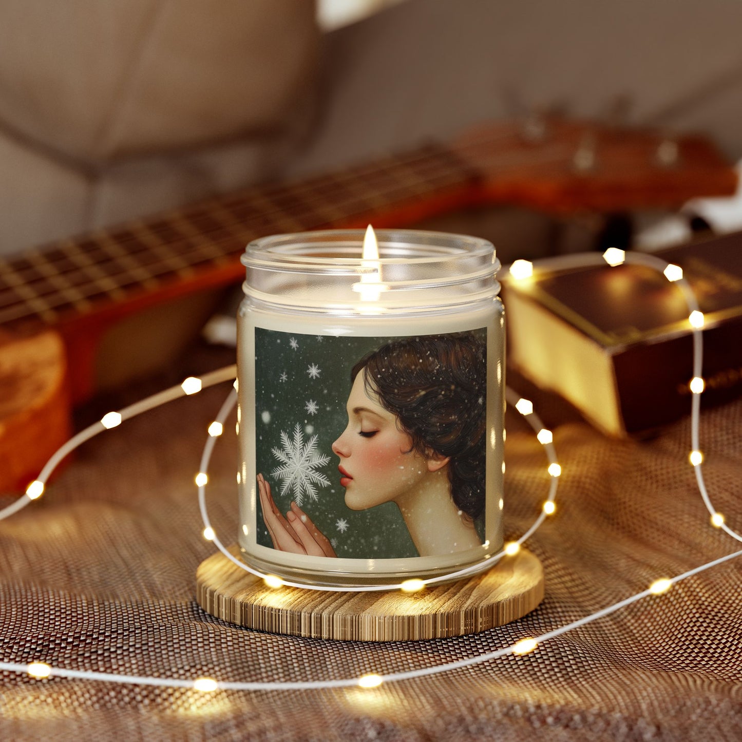 Coconut Apricot Scented Candle, Limited Edition Winter Candle, Decorative Home Fragrance, Gift for Her, Cozy Holiday Decor