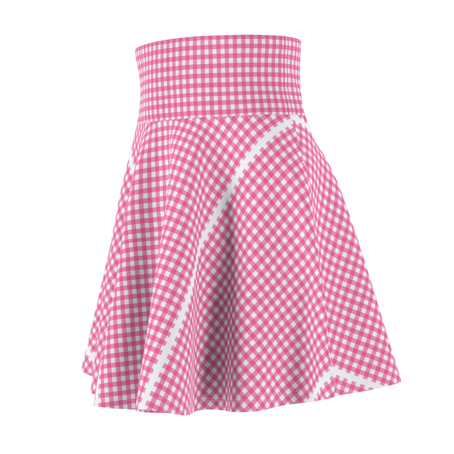 Pink Gingham Skater Skirt, Summer Fashion, Flirty Skirt, Casual Outfit, Stylish Everyday Wear, Gift for Her