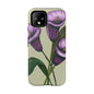 Floral Phone Case - Tough Cases, Purple Flower Design, Cell Phone Accessories, Gift for Her, Nature Lover Essentials