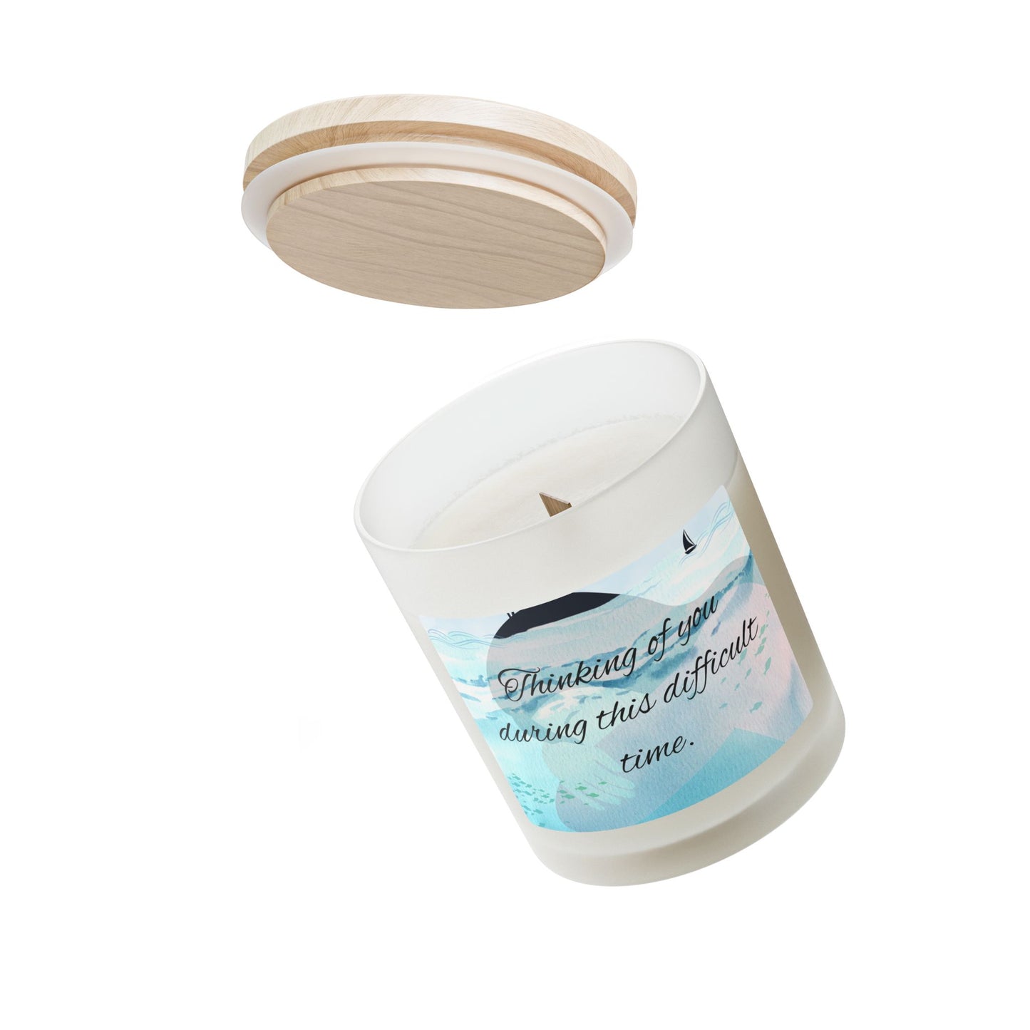 Frosted Glass Candle - Thinking of You, Relaxing Home Decor, Thoughtful Gift, Aromatherapy Candle, Scented Candle for Comfort