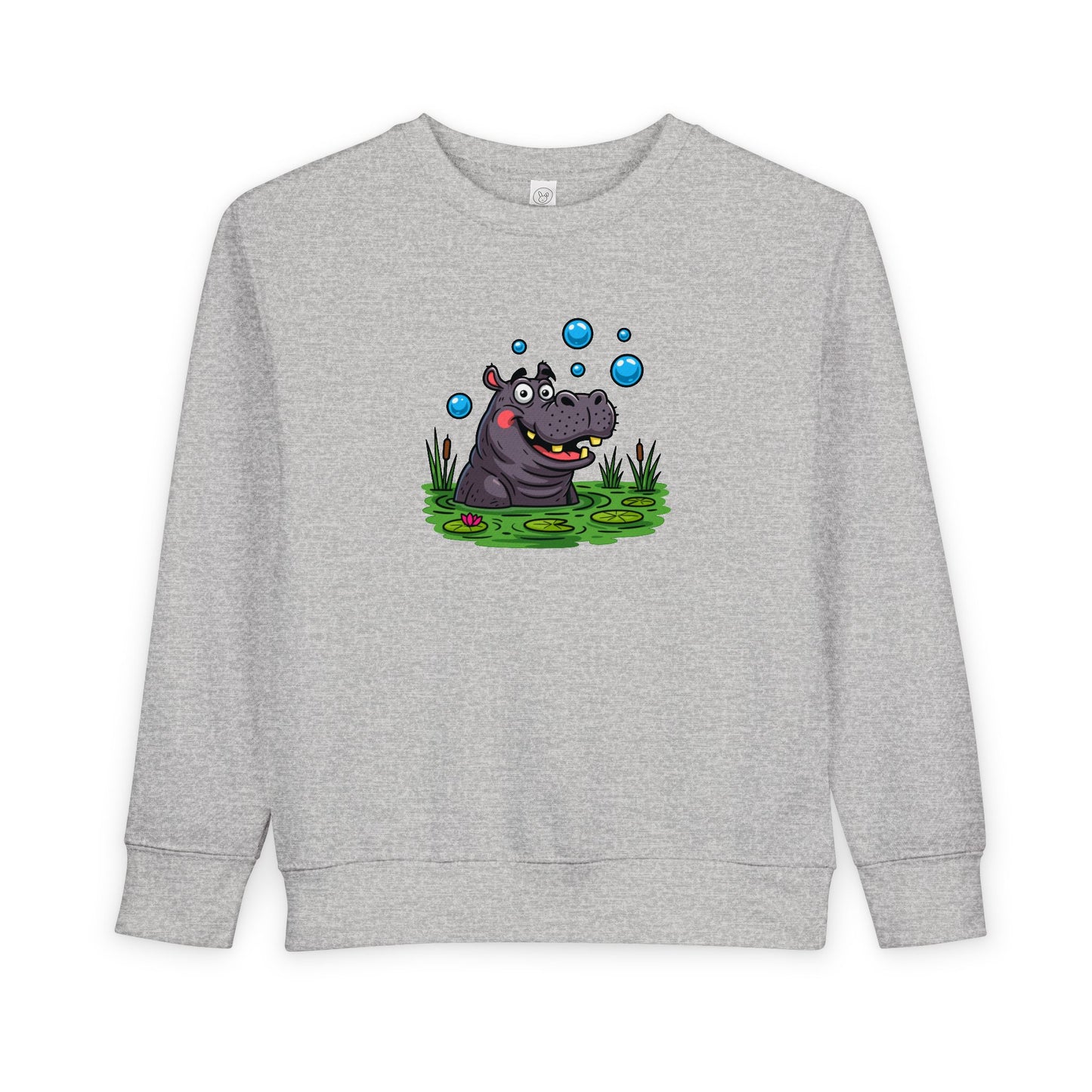 Toddler Hippo Sweatshirt, Cute Animal Apparel, Kids' Gift Idea, Birthday Present, Playful Toddler Clothes, Animal Lover Sweatshirt