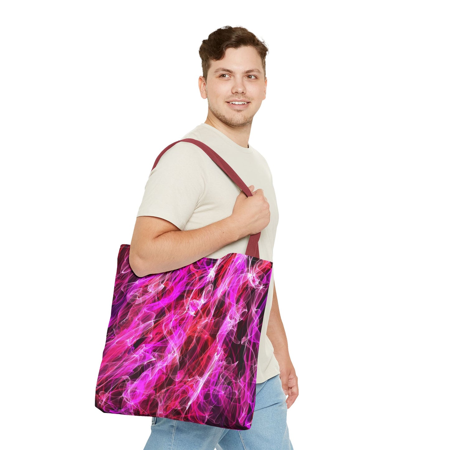 Vibrant Abstract Tote Bag, Colorful Shopping Bag