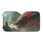 Dragon Storm Car Sun Shade — Windshield Sunshade with Fiery Dragon Art