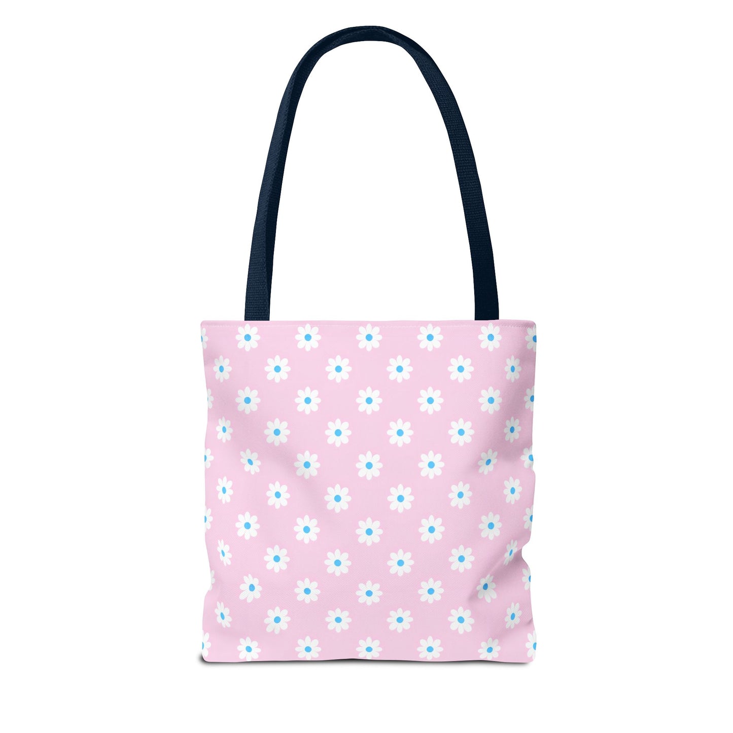 Pink Daisy Pattern Tote Bag — Floral Everyday Canvas Shopper