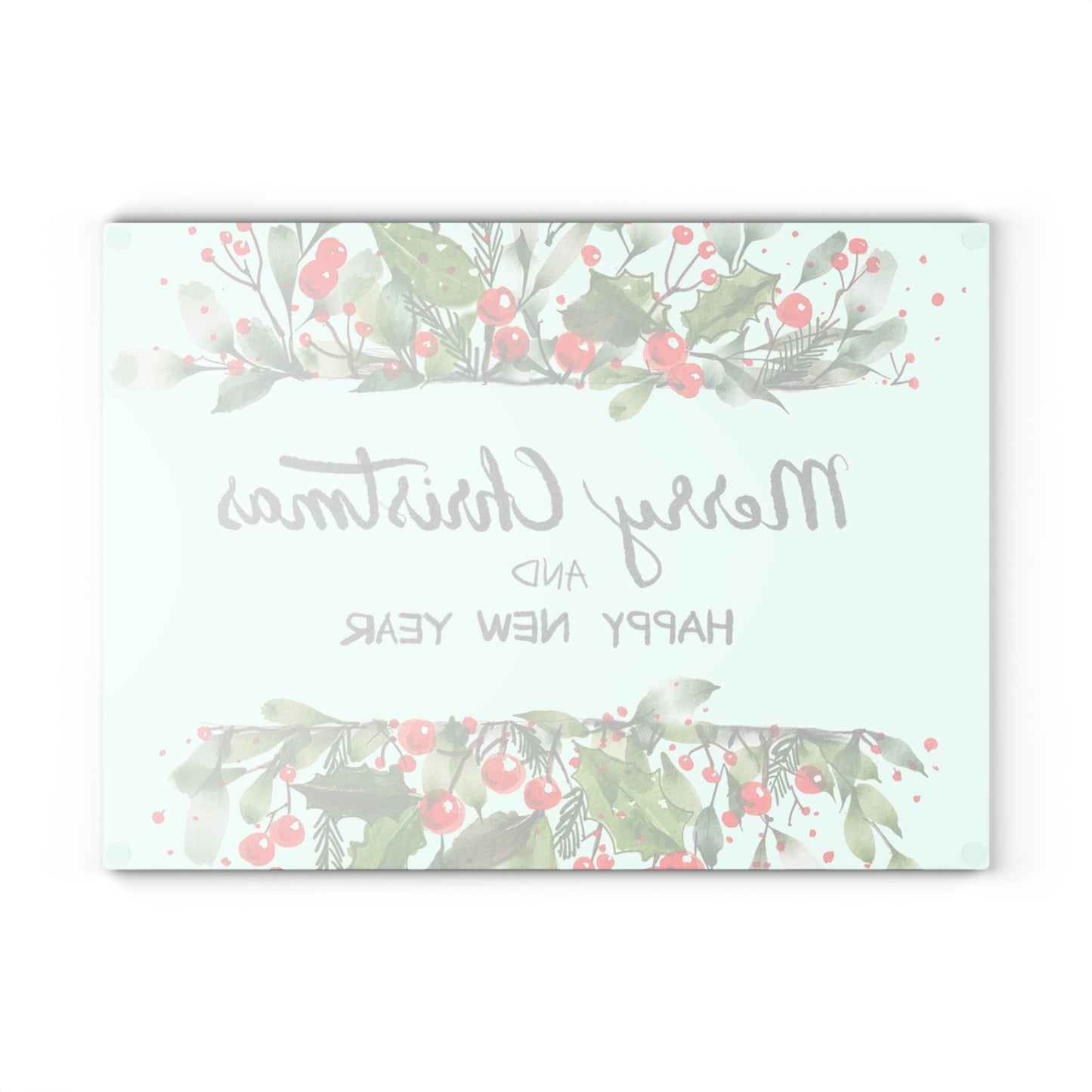 Merry Christmas Glass Cutting Board, Festive Kitchen Decor, Holiday Gift, Home Cook's Essentials, New Year Celebration
