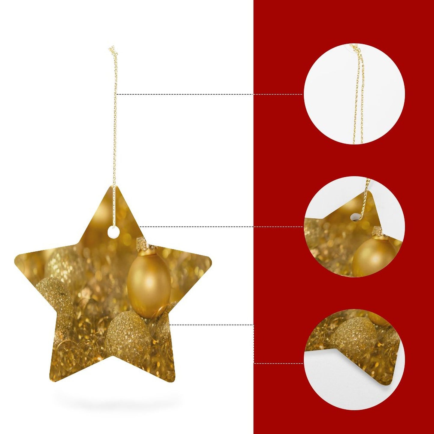 Star Christmas Ornament Ceramic