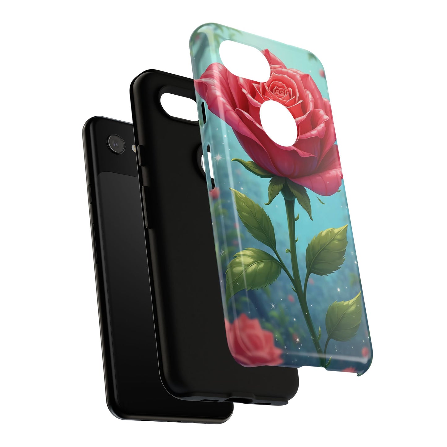 Floral Phone Case, Tough Cases with Elegant Rose Design, Stylish iPhone Cover, Rose Flower Gift for Nature Lovers, Unique Mobile Accessories