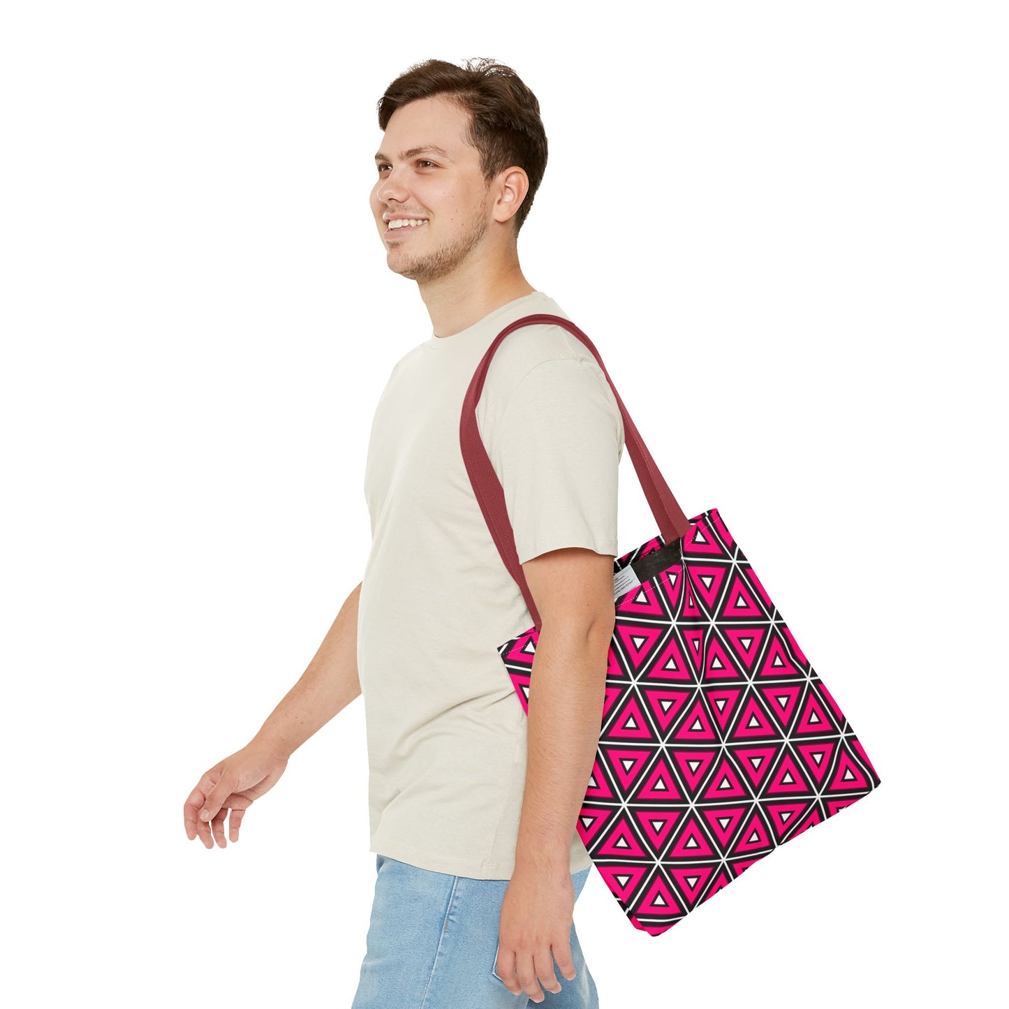 Vibrant Geometric Tote Bag, Trendy Shopping Tote, Cute Carry-All