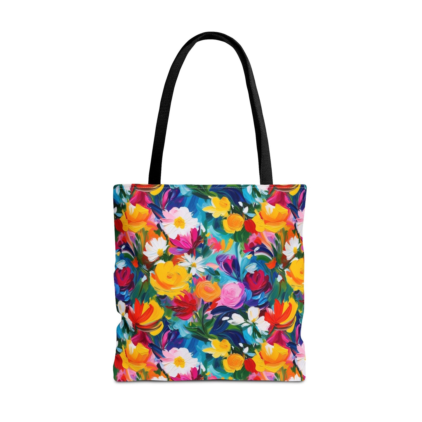 Colorful Floral Tote Bag — Vibrant All-Over Print Shopper