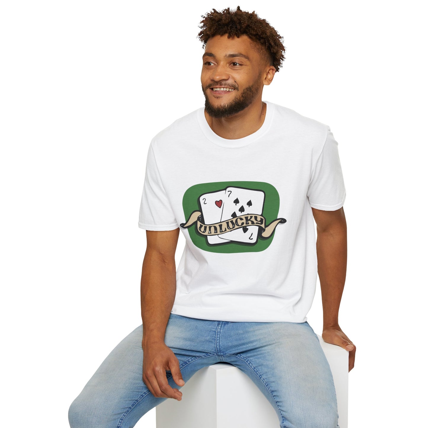 Unlucky Cards Graphic T-Shirt — Retro Poker Design