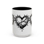 Gothic Heart Mug, Unique Art Coffee Cup for Gifting, Gothic Home Decor, Perfect for Friends, Gothic Style Drinkware