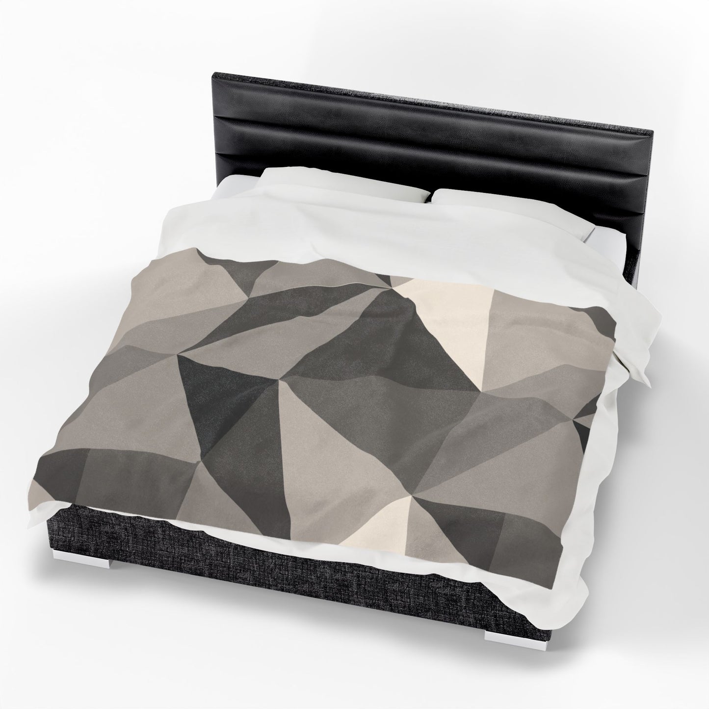 Cozy Geometric Velveteen Plush Blanket | Soft Throw for Home Decor, Gift for Homeowners, Minimalist Design, Perfect for Cozy Nights