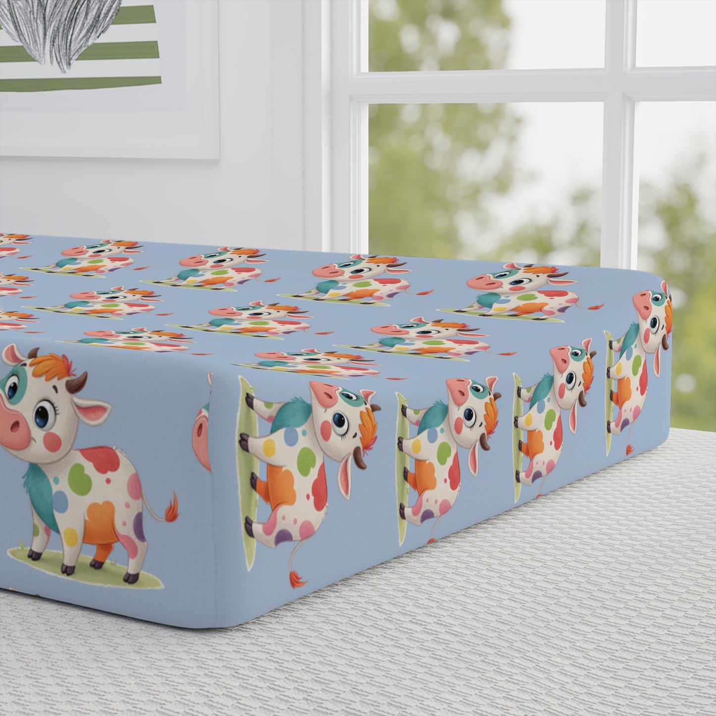 Floral Baby Changing Pad Cover, Cute Nursery Decor, Baby Shower Gift, Baby Bedding, Floral Print