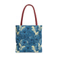 Floral Blue Peony Tote