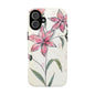 Floral Phone Case with Elegant Pink Lilies, Cute Floral Accessories, Phone Protection, Gift for Her, Stylish Cell Phone Cover