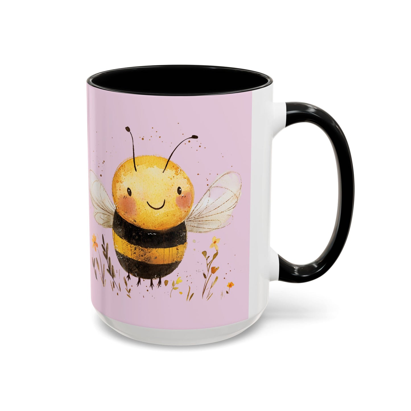 Cute Bee Accent Coffee Mug for Nature Lovers, Fun Bee Design, Gift for Friends, Bee Themed Kitchenware, Bee Lover's Mug