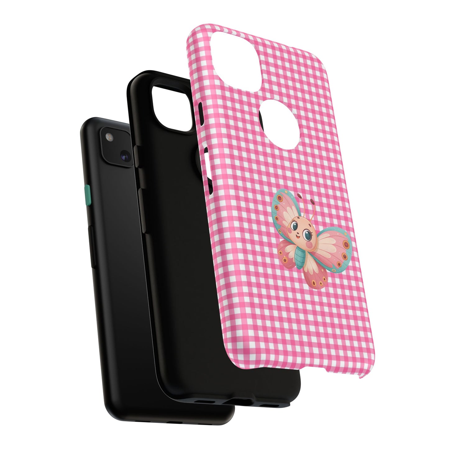 Cute Butterfly Phone Case, Tough Cases, Floral Phone Accessory, Gift for Her, Spring Fashion, Kids' Birthday Present, Pastel Aesthetic