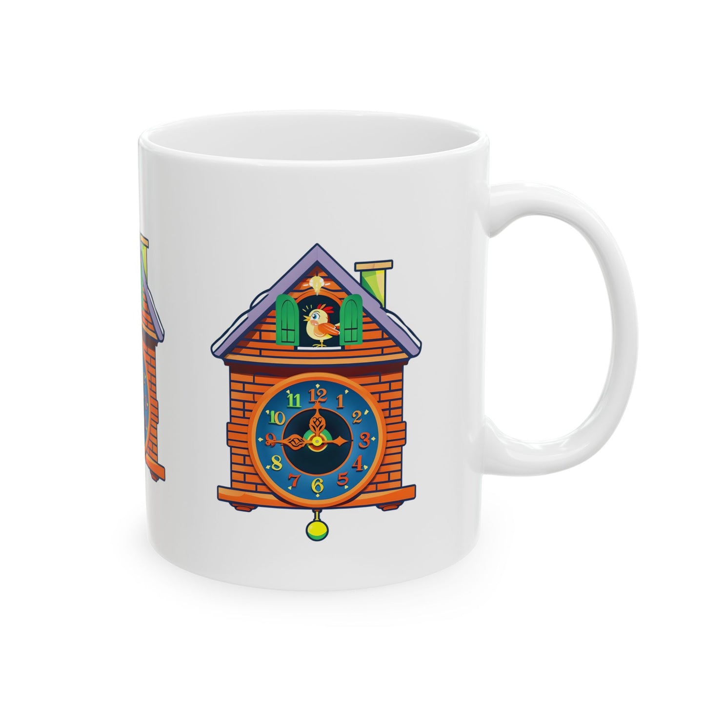 Whimsical Cuckoo Clock Ceramic Mug