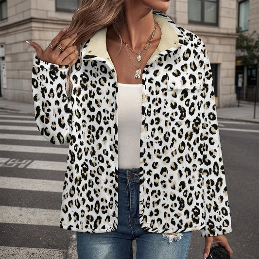 Stand-up Collar Fleece Casual Jacket