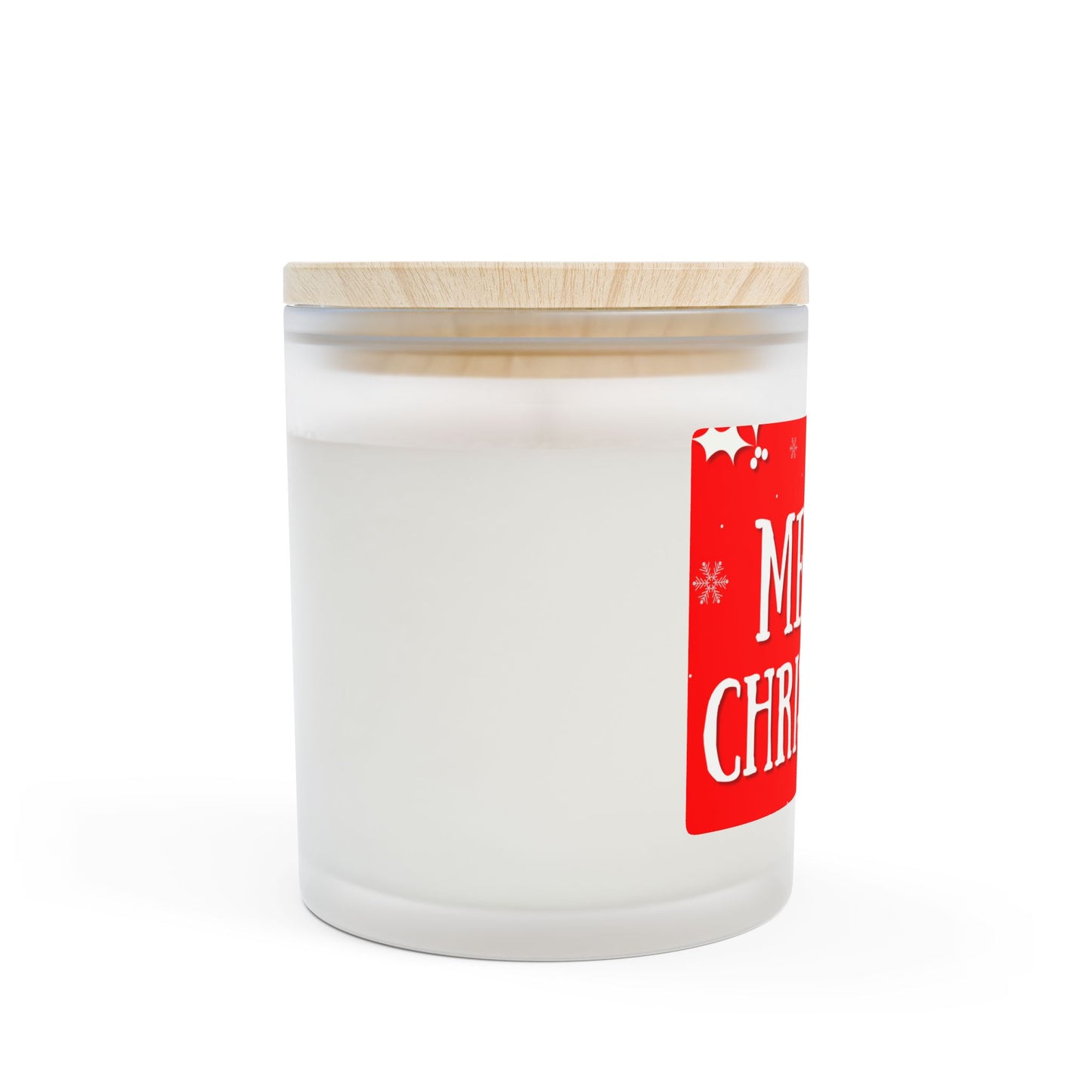 Merry Christmas Frosted Glass Candle, Holiday Home Decor, Gift for Her, Festive Candle, Christmas Decor, Relaxation Gift