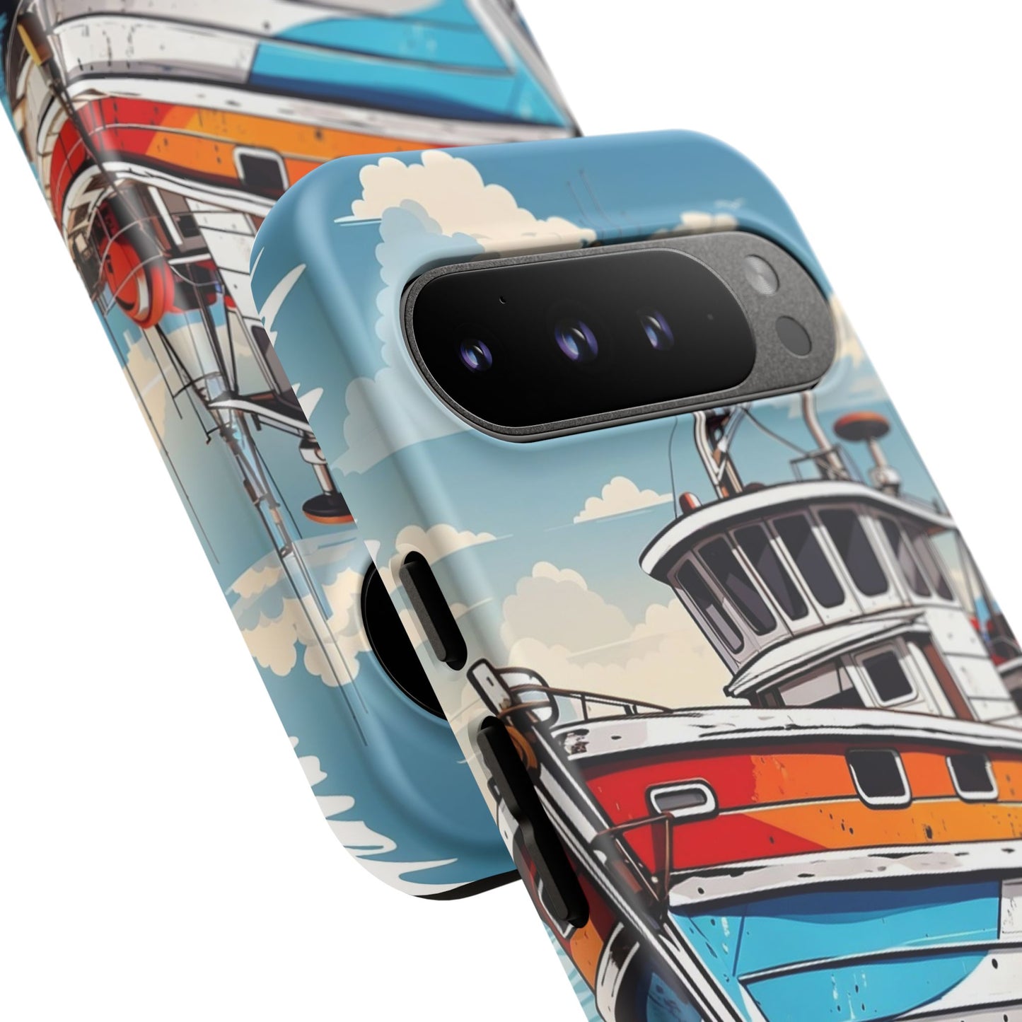 Colorful Fishing Boat Phone Case | Nautical Gift, Marine Design, Coastal Aesthetic, Summer Vibes, Sea Lover's Accessory