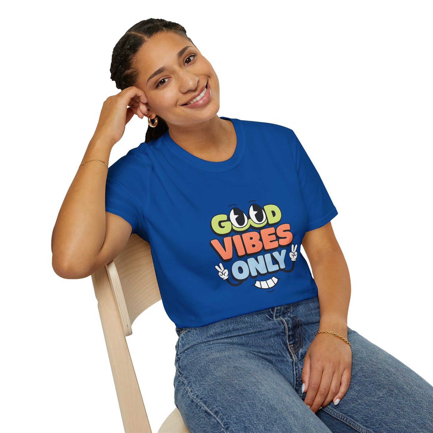 Good Vibes Only T-Shirt — Retro Smiley Graphic Tee
