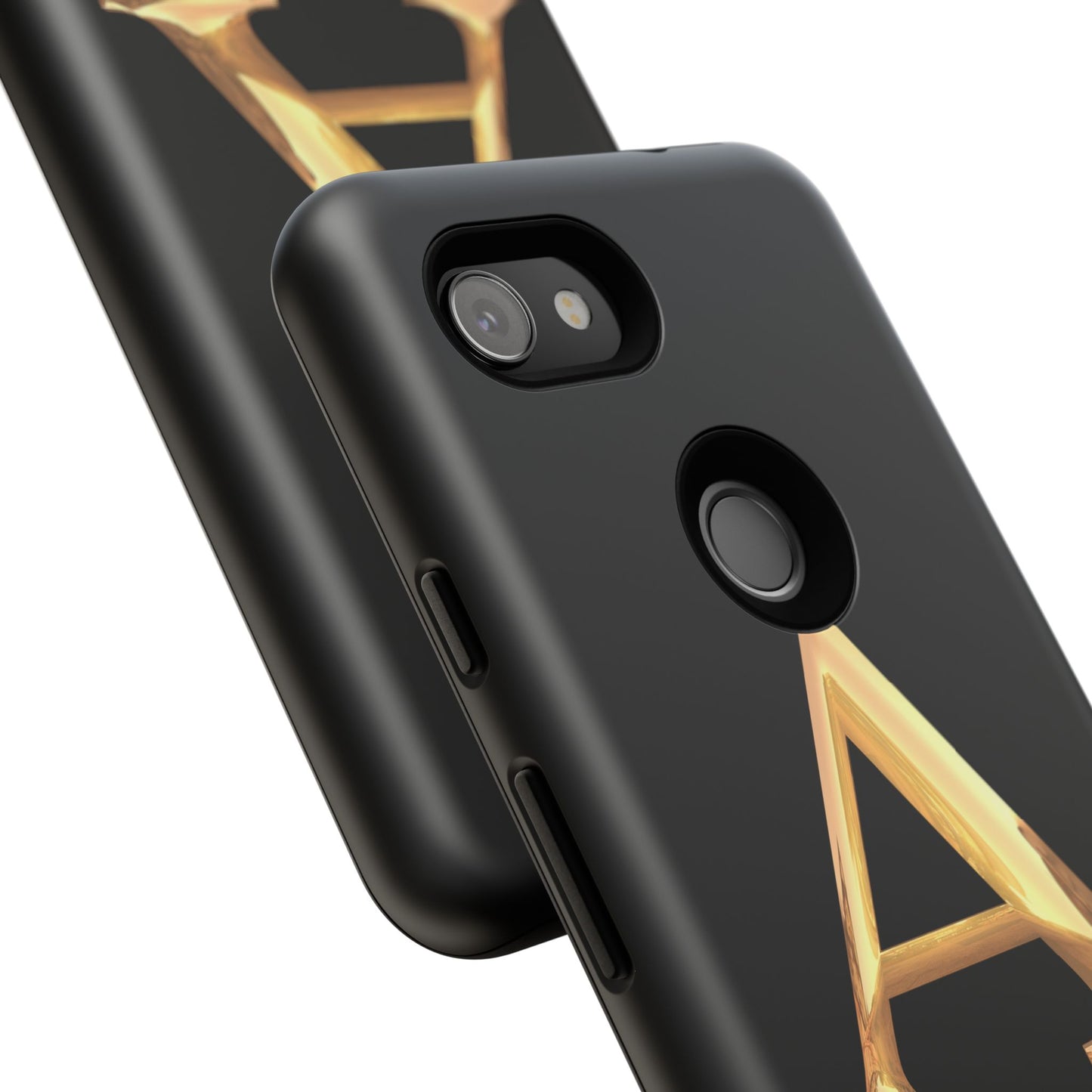 Custom Phone Case with Gold Letter A, Monogrammed Gift, Tough Protective Case, Personalized Phone Accessory, Unique Phone Cover