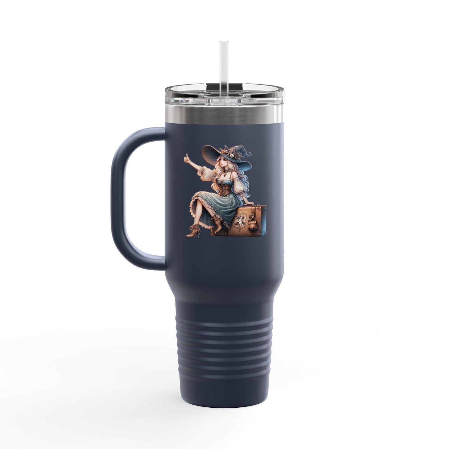 Stylish Insulated Travel Mug, 40oz: Perfect for Coffee Lovers, On-the-Go Drinks, Eco-Friendly, Gift for Her, Unique Travel Accessory