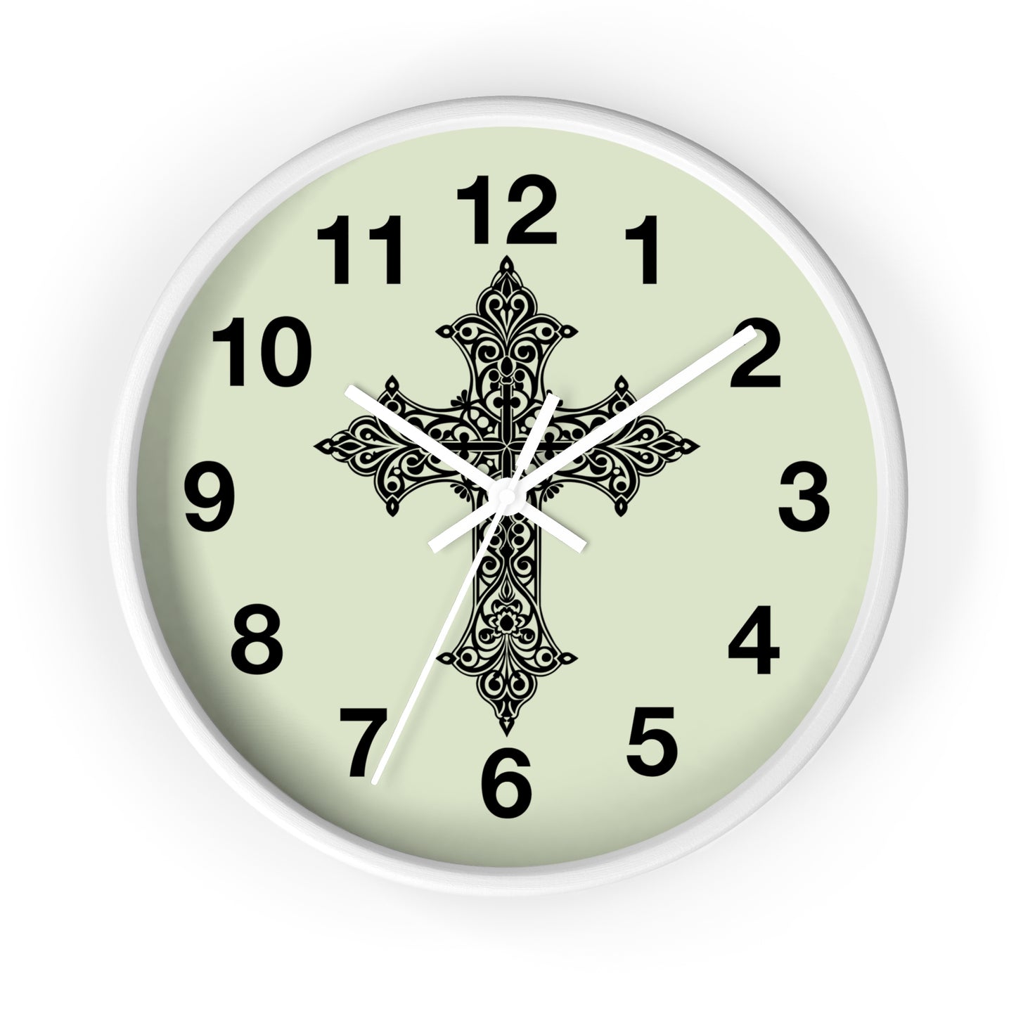 Elegant Cross Wall Clock | Faith-Inspired Home Decor, Unique Gift for Christians, Living Room Accent, Religious Wall Art