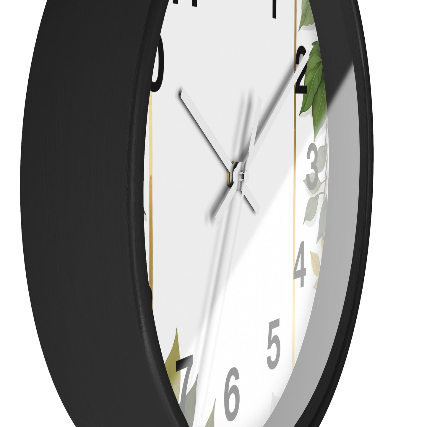 Elegant Leafy Wall Clock | Home Décor, Gift for Her, Modern Rustic Design, Nature Lover Wall Art, Stylish Timepiece