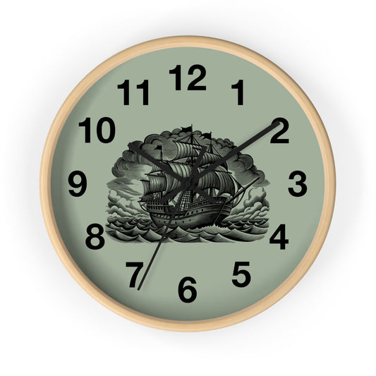Vintage Ship Wall Clock | Nautical Decor, Maritime Gift, Home Office Clock, Coastal Design for Sailors