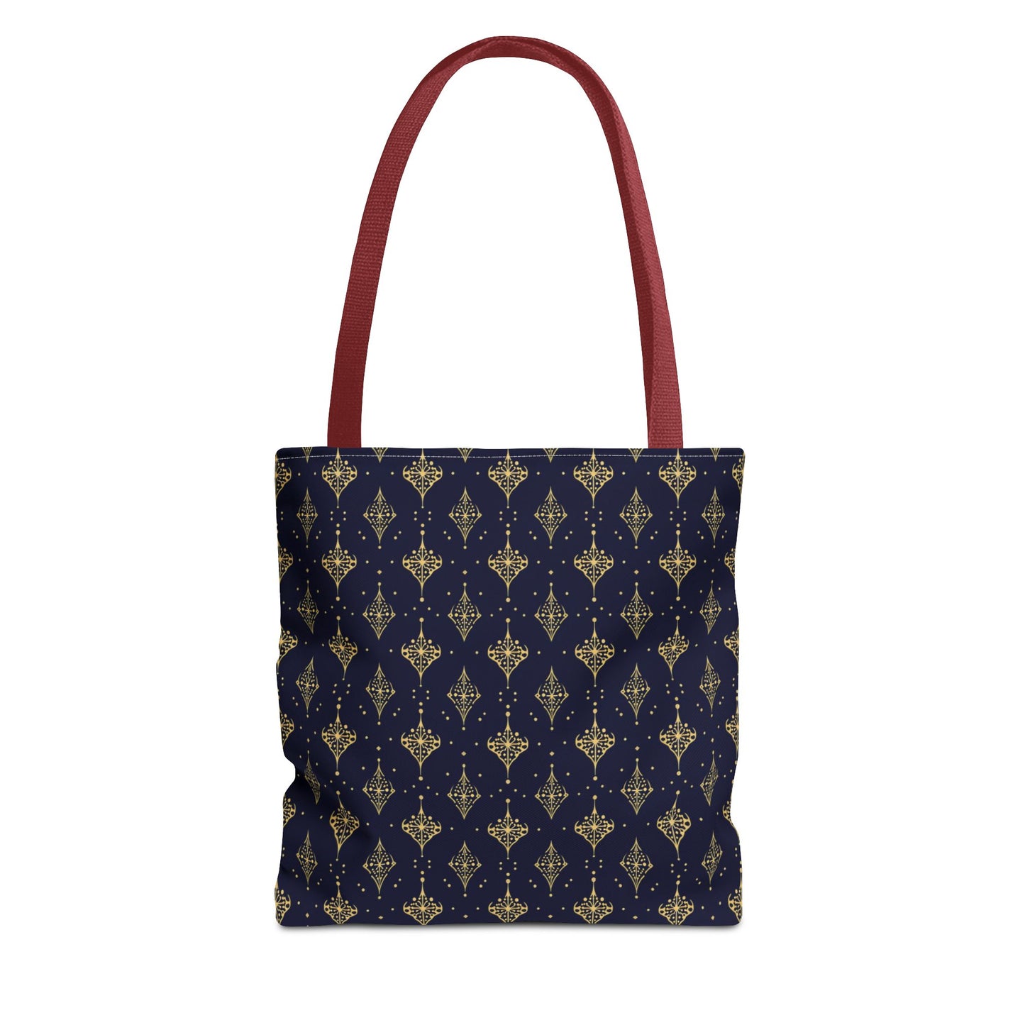 Navy & Gold Art Deco Tote Bag — Elegant Geometric Pattern All-Over Print