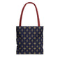 Navy & Gold Art Deco Tote Bag — Elegant Geometric Pattern All-Over Print
