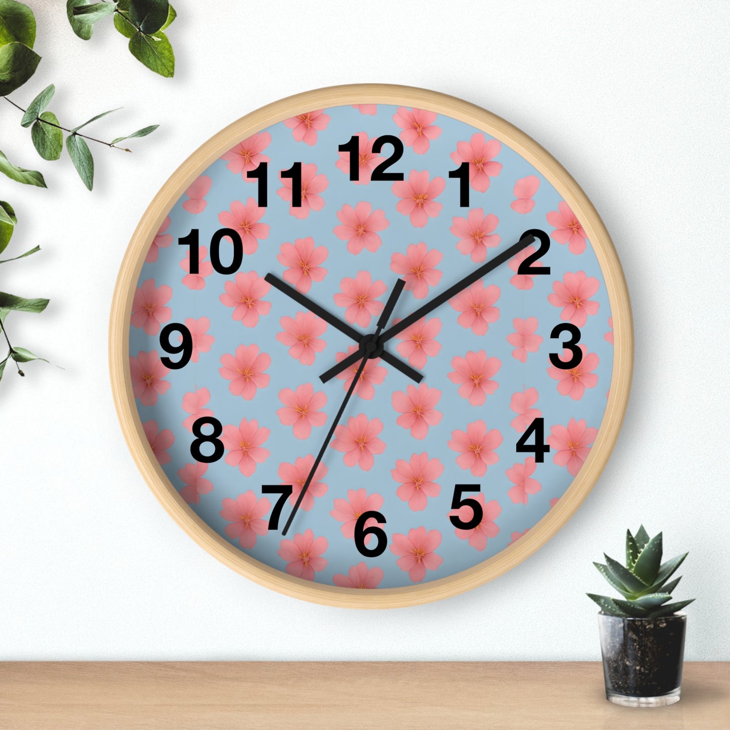 Floral Elegance Wall Clock, Home Decor, Gift for Her, Kitchen Wall Clock, Spring Decor, Office Decor, Floral Clock