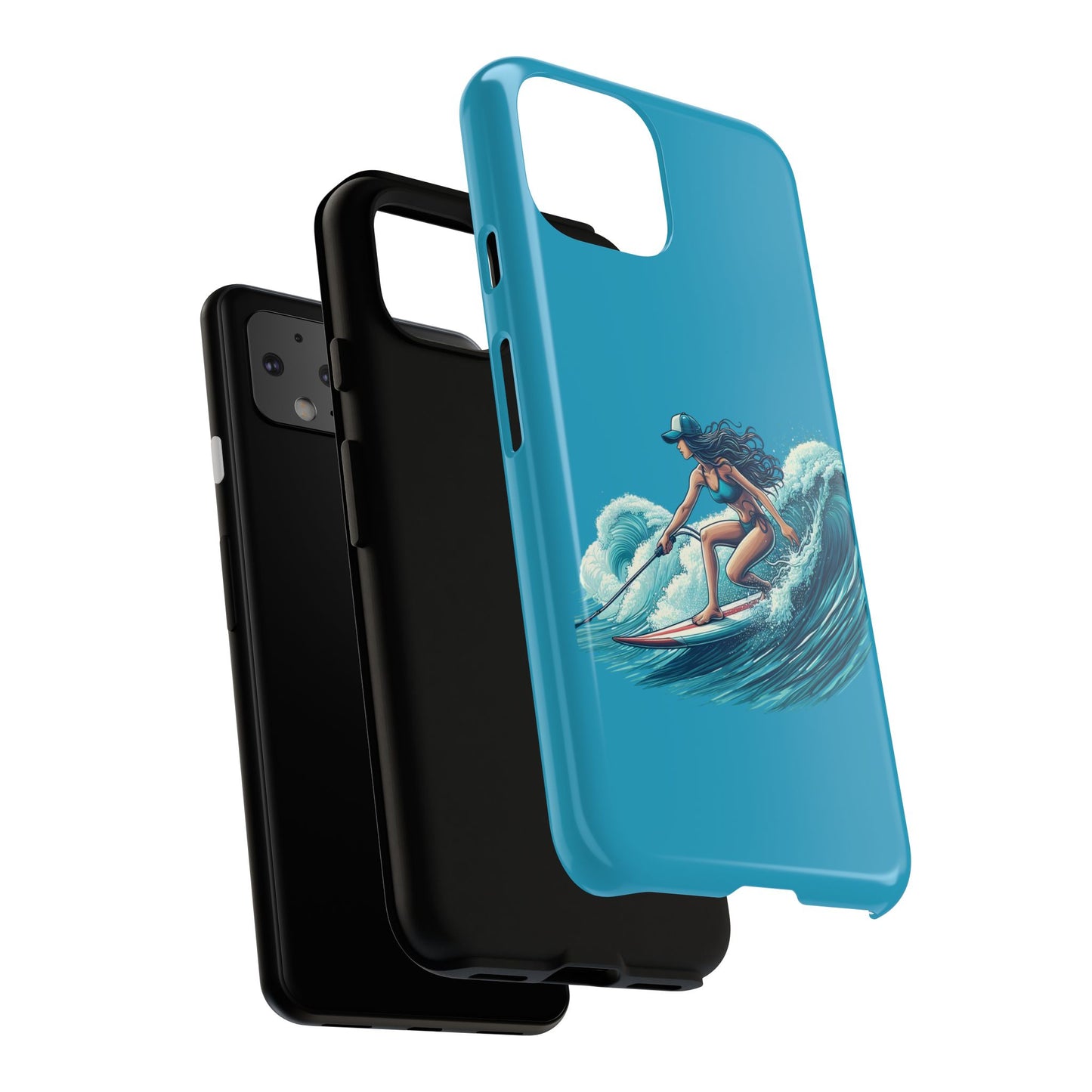 Surfing Phone Case, Coastal Vibes Phone Cover, Tough Cases for Beach Lovers, Ocean Art Phone Accessories, Summer Gift Idea