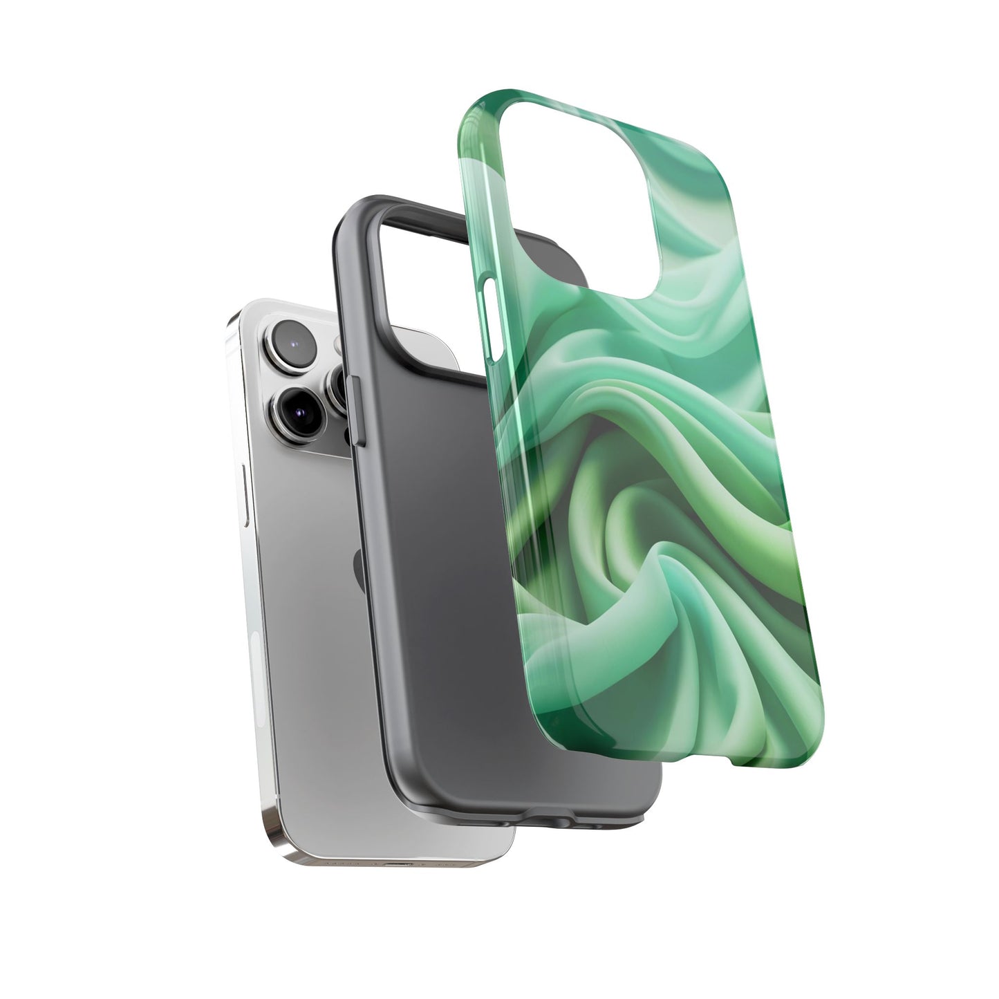 Stylish Phone Case, Tough Case, Green Abstract Design, Cell Phone Cover, Unique Gift, Trendy Accessory