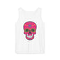 Colorful Dia de los Muertos Skull Tank Top, Unisex Summer Tee, Festival Wear