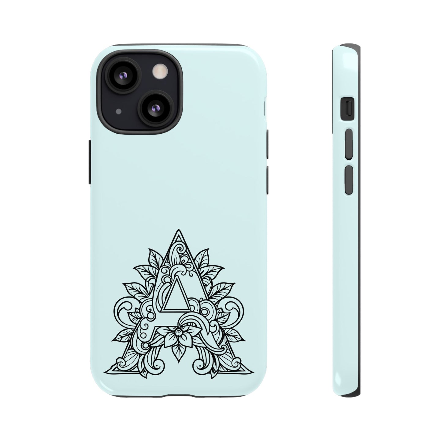 Personalized Tough Phone Case, Floral Monogram Cell Phone Cover, Custom Protective Case, Unique Gift, Birthday, Graduation