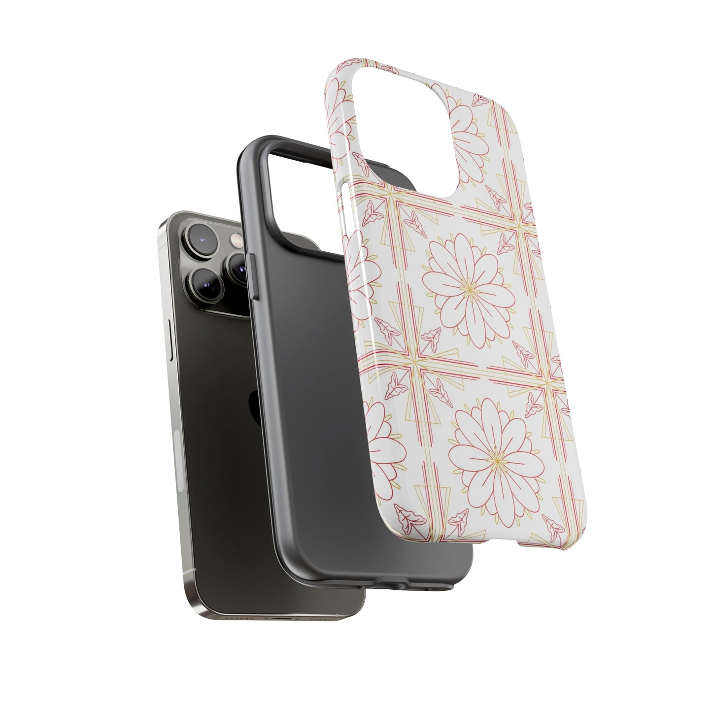 Floral Pattern Phone Case - Stylish Tough Case, Flower Design, Cute Mobile Cover, Phone Accessory, Gift for Her, Spring Style