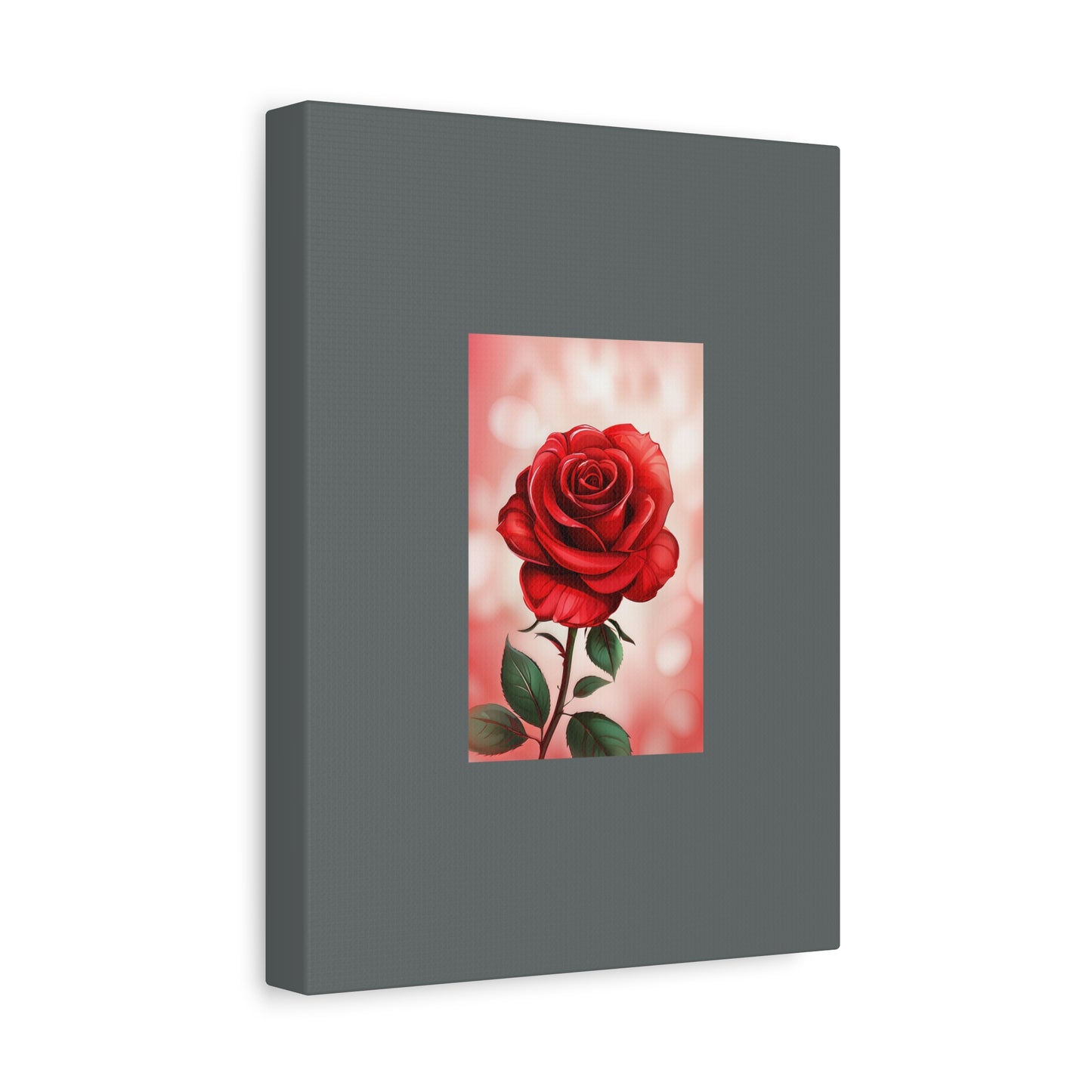 Red Rose Vertical Matte Canvas Print — Romantic Floral Wall Art