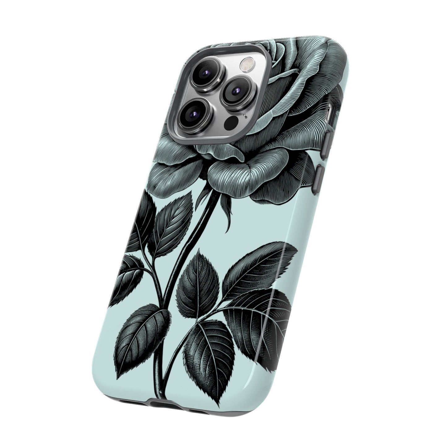 Elegant Floral Phone Case, Tough Cases for iPhones, Black Rose Design, Gift for Her, Stylish Phone Cover, Birthday Gifts