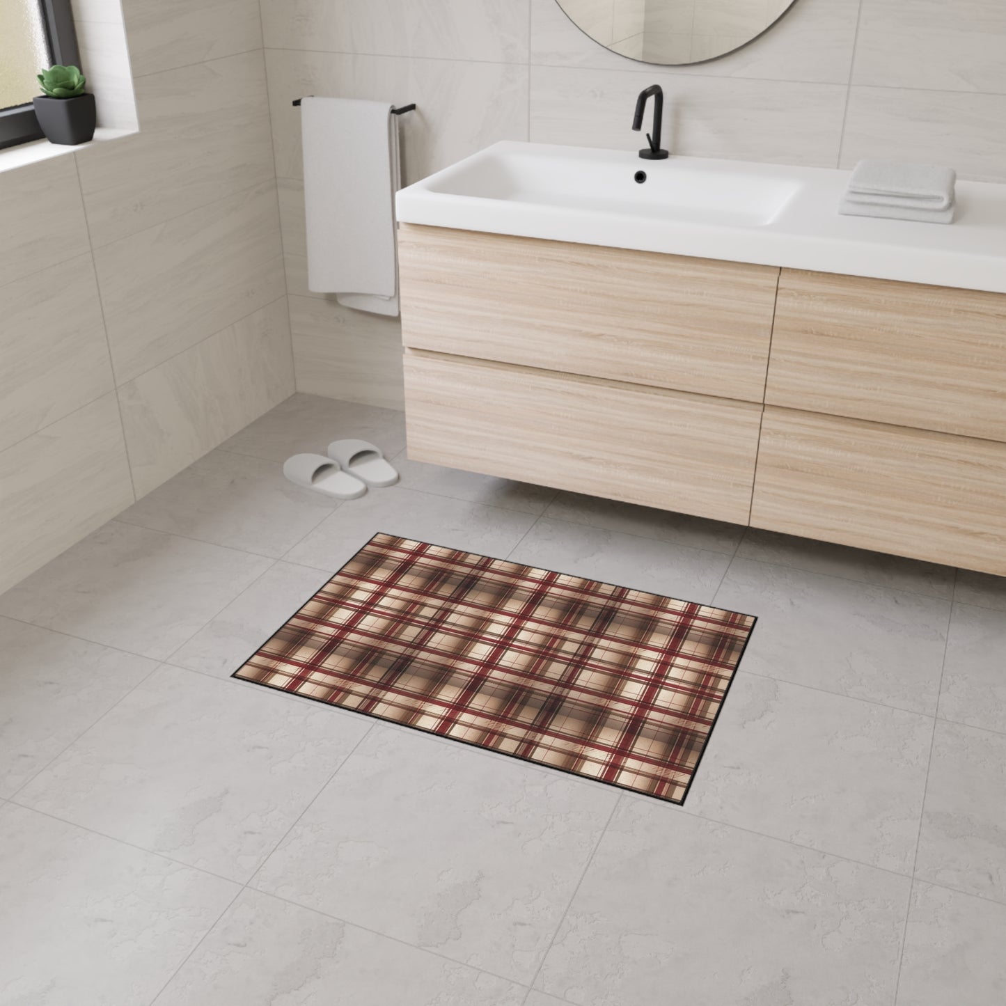Plaid Floor Mat — Heavy-Duty Non-Slip Rug for Entryway, Kitchen & Mudroom