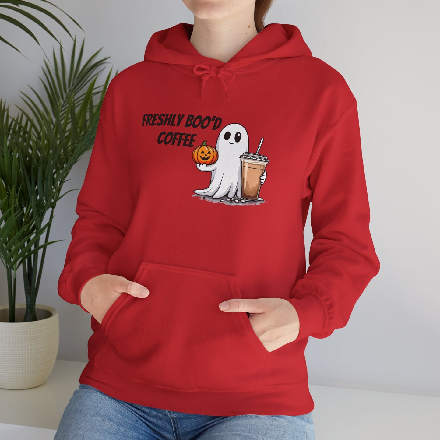 Ghostly Coffee Unisex Hoodie, Halloween Sweatshirt, Cute Fall Apparel, Cozy Casual Wear, Gift for Coffee Lovers, Fun Spooky Style