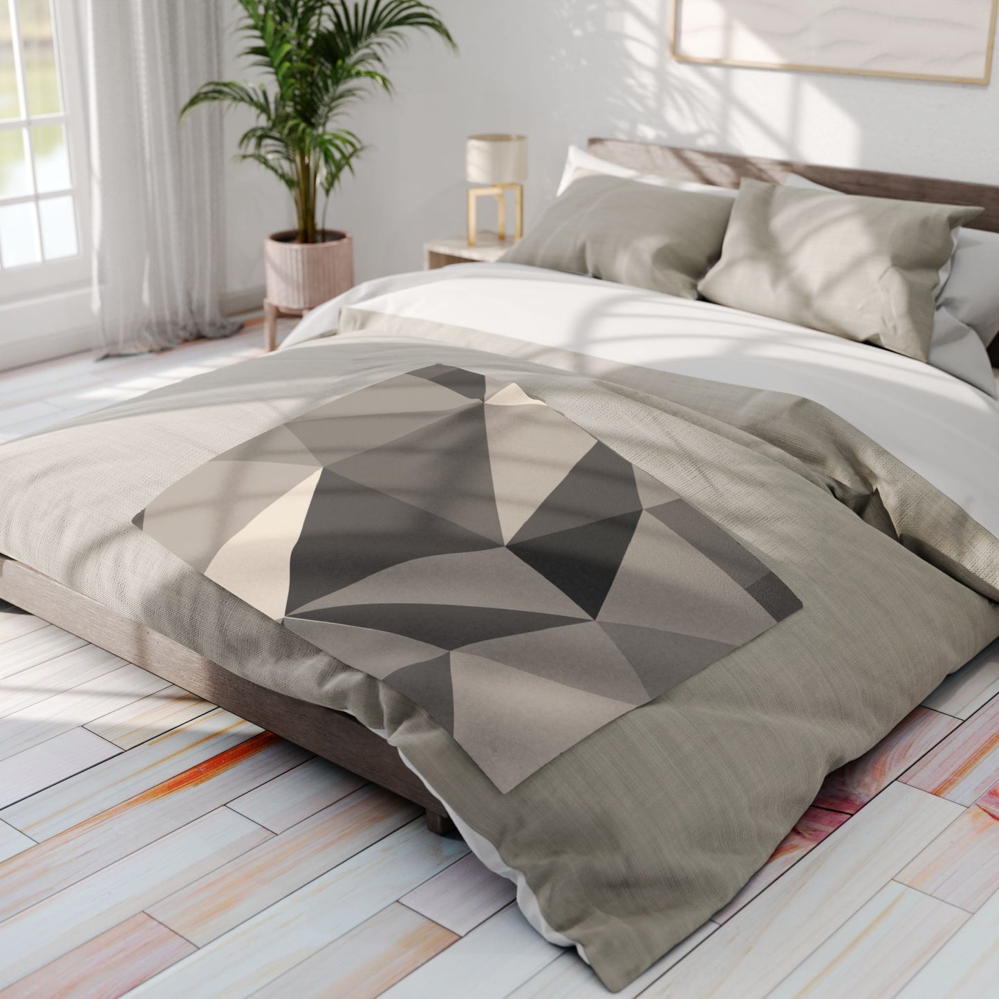 Modern Geometric Arctic Fleece Blanket, Cozy Throw Blanket, Home Decor, Gifts for Her, Minimalist Blanket, Warm Sofa Accessory